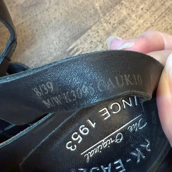 Kork-Ease Elinor Sandal Heel Genuine Leather Cork Strappy Black US 8 EU 39 - Picture 10 of 12